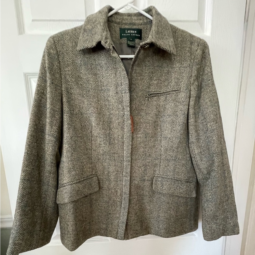 Ralph Lauren Women's Gray Herringbone Suit Jacket